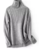 Casual Long Sleeves Loose Solid Color High-Neck Sweater Tops