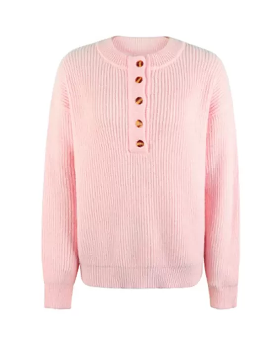 Casual Long Sleeves Solid Color Round-Neck Sweater Tops