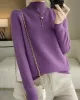 Skinny Solid Color Half Turtleneck Sweater Tops