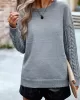 Solid Color Long Sleeves Loose Round-Neck Sweater Pullovers