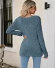 Casual Long Sleeves Skinny Solid Color Square-Neck Sweater Tops