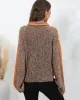 Casual Long Sleeves Loose Contrast Color Half Turtleneck Sweater Tops