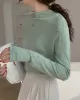 Simple Long Sleeves Skinny Solid Color High-Neck Pullovers