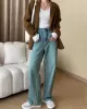 Solid Color Long Sleeves Skinny V-Neck Sweater Pullovers Knitwear