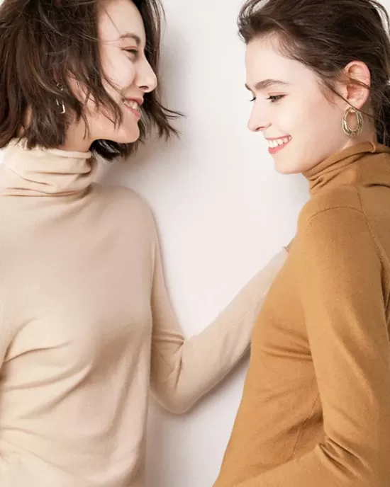 Casual Skinny Long Sleeves Solid Color Heaps Collar Sweater Tops Pullovers