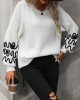 Hollow Long Sleeves Loose Round-Neck Sweater Tops Pullovers Knitwear