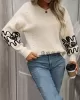 Hollow Long Sleeves Loose Round-Neck Sweater Tops Pullovers Knitwear