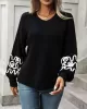 Hollow Long Sleeves Loose Round-Neck Sweater Tops Pullovers Knitwear