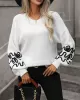 Hollow Long Sleeves Loose Round-Neck Sweater Tops Pullovers Knitwear