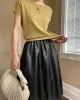 Stylish Loose Solid Color Boat Neck Knitwear Pullovers Tops