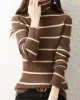 Urban Skinny Striped High-Neck Sweater Tops