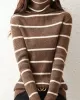 Urban Skinny Striped High-Neck Sweater Tops