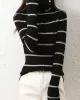 Urban Skinny Striped High-Neck Sweater Tops