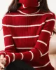 Urban Skinny Striped High-Neck Sweater Tops