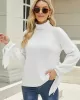 Loose Long Sleeves Solid Color High-Neck Sweater Tops