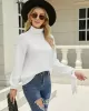 Loose Long Sleeves Solid Color High-Neck Sweater Tops