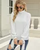 Loose Long Sleeves Solid Color High-Neck Sweater Tops