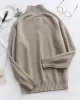 Stylish Long Sleeves Loose Solid Color High-Neck Sweater Tops