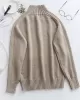 Stylish Long Sleeves Loose Solid Color High-Neck Sweater Tops