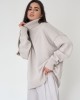 Casual Long Sleeves Loose Solid Color High-Neck Sweater Tops