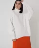 Casual Long Sleeves Loose Solid Color High-Neck Sweater Tops