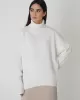 Casual Long Sleeves Loose Solid Color High-Neck Sweater Tops