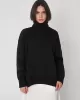 Casual Long Sleeves Loose Solid Color High-Neck Sweater Tops