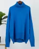 Casual Long Sleeves Loose Solid Color High-Neck Sweater Tops