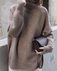 Casual Loose Long Sleeves Solid Color High-Neck Sweater Tops