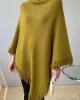 Casual Loose Tasseled Solid Color High-Neck Sweater Tops