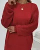 Knitted Twist Long Sleeves Solid Color Round-Neck Sweater Tops