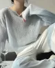 Gentle Mohair Knitted Loose Long Sleeves Solid Color Thin Sweater Tops