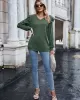 Casual Loose Solid Color V-Neck Shirts Top