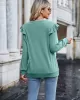 Casual Loose Solid Color V-Neck Shirts Top