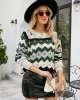 Casual Loose Patchwork Round-Neck Sweater Top