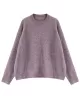 Simple Loose Long Sleeves Round-Neck Sweater Tops Pullovers