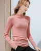 Simple Long Sleeves Skinny Keep Warm Solid Color High-Neck Pullovers