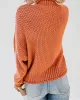 Casual Long Sleeves Solid Color High-Neck Sweater Tops