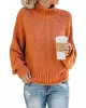 Casual Long Sleeves Solid Color High-Neck Sweater Tops