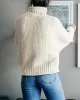 Casual Long Sleeves Solid Color High-Neck Sweater Tops