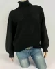 Casual Long Sleeves Solid Color High-Neck Sweater Tops