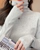 Simple Skinny Long Sleeves Solid Color High-Neck Pullovers