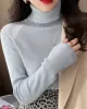 Simple Skinny Long Sleeves Solid Color High-Neck Pullovers