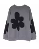 Casual Long Sleeves Loose Contrast Color Jacquard Round-Neck Pullovers