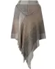 Casual Loose Striped Tasseled Hooded Cape