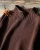 Casual Loose Long Sleeves Solid Color High-Neck Sweater Tops