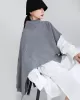 Original Solid High-Neck Irregularity Sweater