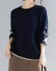 Original Embroidere Round-Neck Knitting Sweater