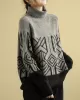 Original Print High-Neck Knitting Sweater