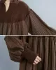 Stylish Knitting Split-Joint Puff Sleeve Shirt Pullover Top